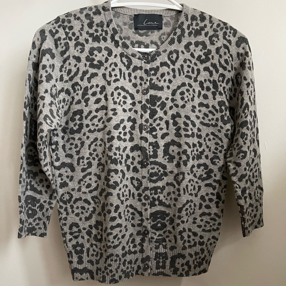 LINE Cheetah Print Cardigan